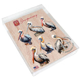 Pelicans Decorative Wooden Magnets Set of 6 by G. Debrekht - Coastal Decor - 8090014G-S6