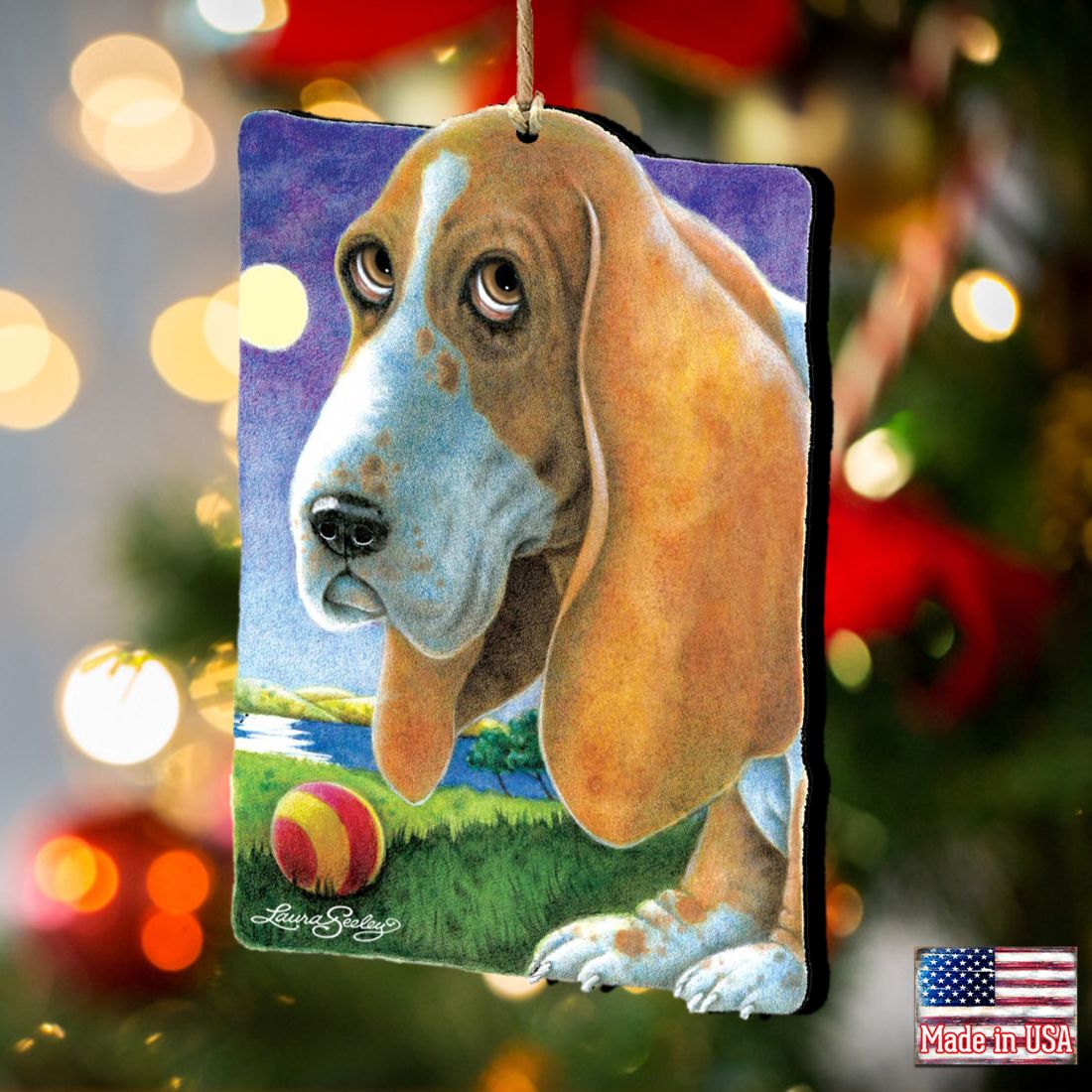 Just Baby Steps to The Bay Wooden Ornaments by Laura Seeley - Pets Dog and Cats Decor - 8511022-LS
