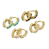 Circle-shaped Diamond Colorful Crystals Opal Zircon S925 Sterling Silver Earrings - Lootquake