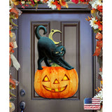Decoración de Halloween con un gato espeluznante para la puerta, de Laura Seeley - Decoración de Halloween para Acción de Gracias - 8512054-2H
