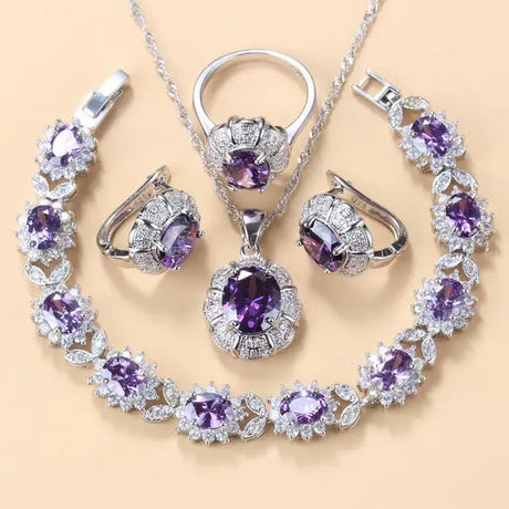 Earrings Necklace And Ring For Women 4 PCs Set - Lootquake