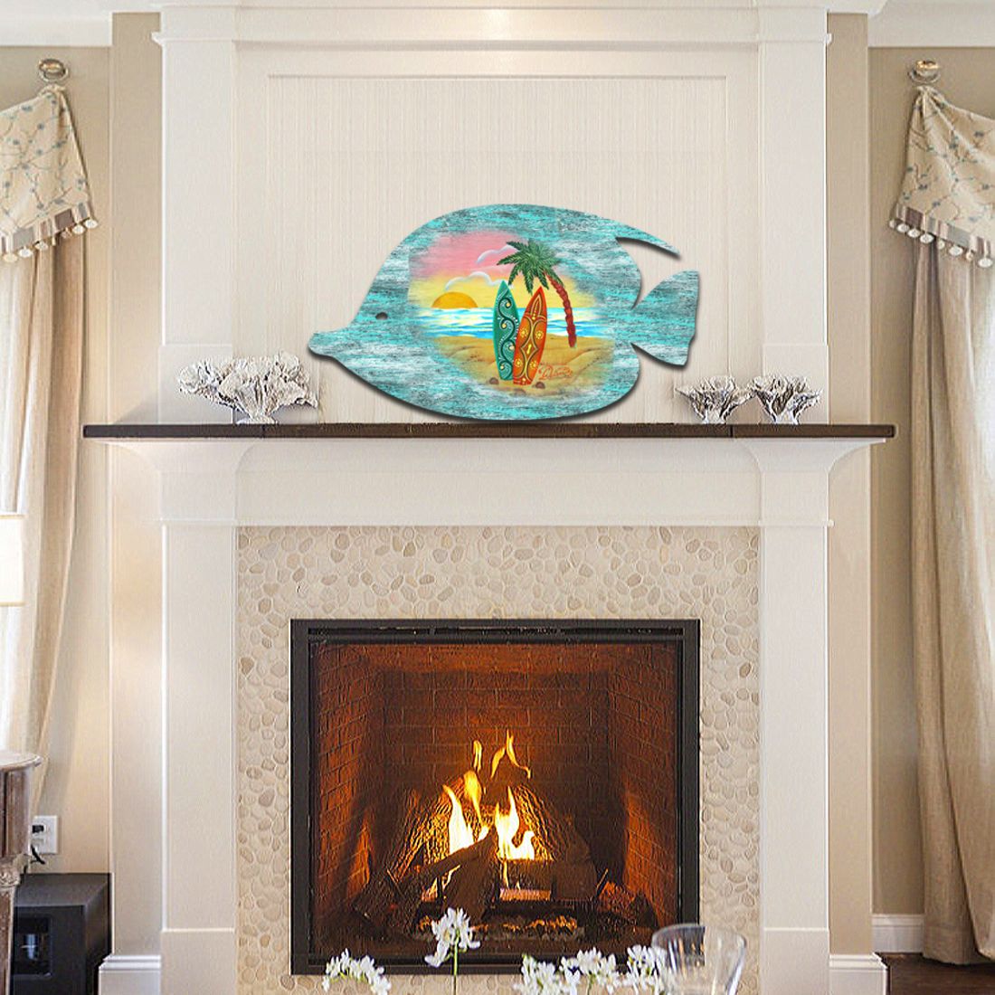 Fish Coastal Door Decor by G. DeBrekht - Coastal Holiday Decor - 8198527H