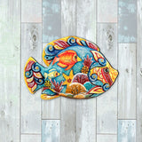 Decoración para puerta de casa de playa con peces tropicales de G. DeBrekht - Decoración costera navideña - 8126121H