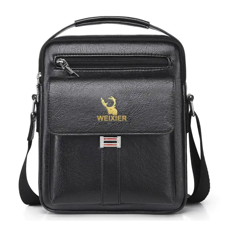 Leather Messenger Crossbody Shoulder Bag For Men Work Business Casual Adjustable Straps With  Metal Zipper - Lootquake