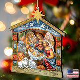 Miracle Nativity Holy Family Wooden Ornaments by G. DeBrekht - Nativity Holiday Decor - 8114031