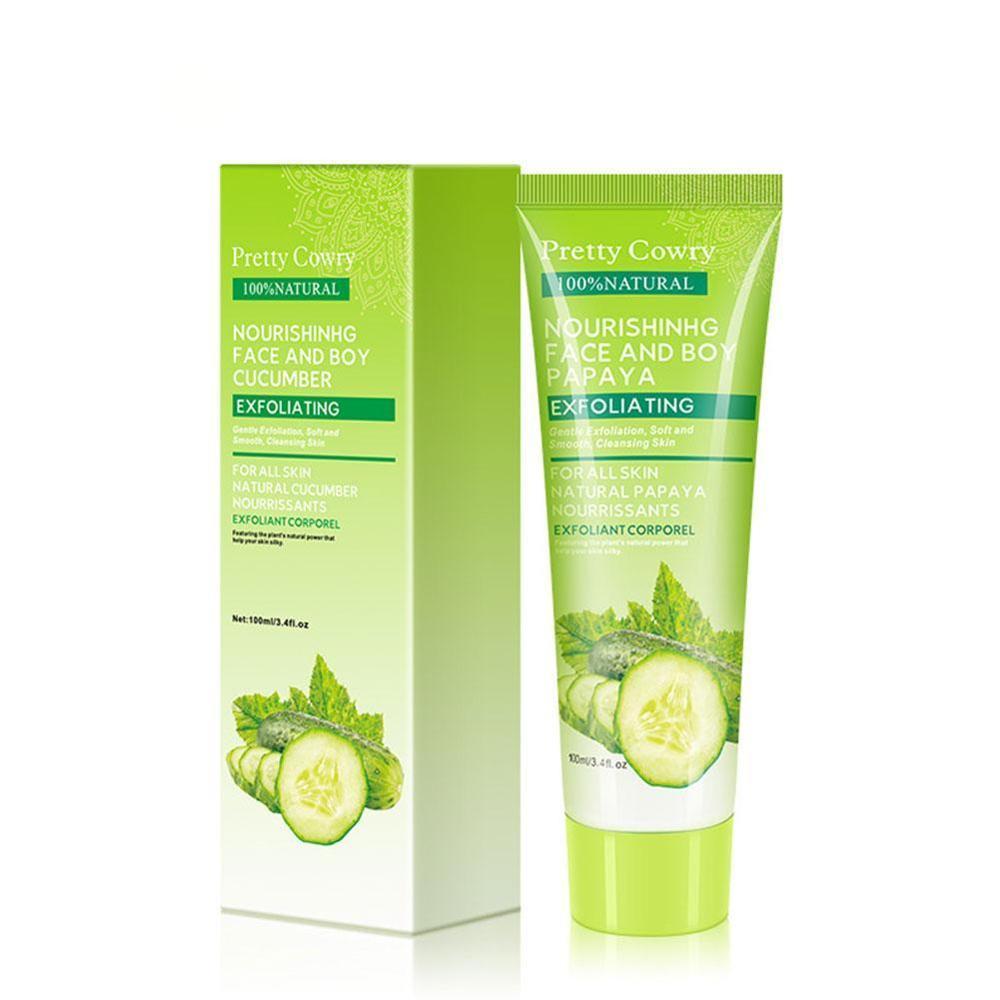 Cucumber Coconut Papaya Facial Exfoliating Gel Cream 100ml Body Cleansing - Lootquake