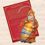 Adornos de madera de Santa Claus con paseo en surf tropical de G. Debrekht - Decoración navideña de muñeco de nieve de Santa Claus - 8691413