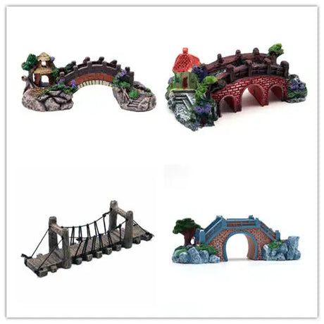 Fish Tank Aquarium Landscape Rockery Fake Bridge Landscaping Decoration Package Fish Globe Decorative Simulation Bridge Rockery Stone - Lootquake