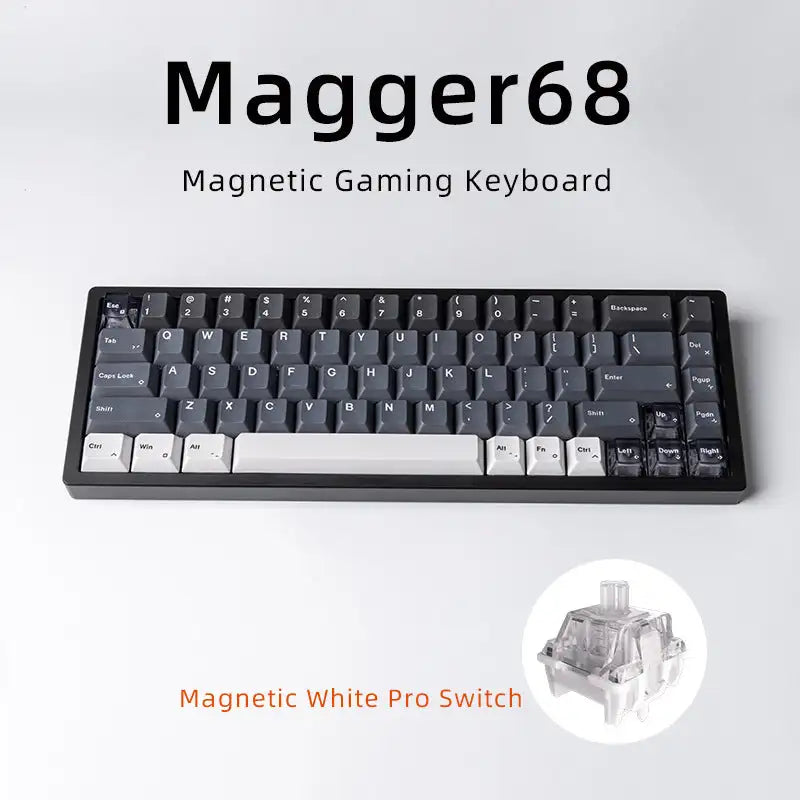 Magnetic White Porcelain Jade 68 Key Aluminum Tuo Keyboard - Lootquake