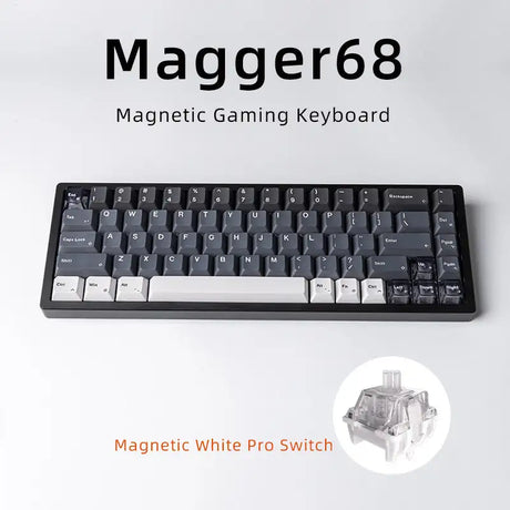 Magnetic White Porcelain Jade 68 Key Aluminum Tuo Keyboard - Lootquake