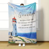 Cozy Grandpa's Delight Flannel Throw Blanket - Ultra-Soft, Warm, and Hypoallergenic for Snuggling Up on Couch, Bed, Office, or Travel - Perfect Birthday Gift Idea for Him