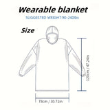 1pc Super Soft Hoodie Wearable Blanket for Adults with Big Pocket - Perfect for Christmas Parties and Cozy Nights In