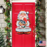 Kitten Holiday Santa Christmas Door Decor by G. DeBrekht - Christmas Decor - 8117808H