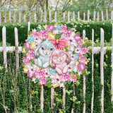 Bunny Love Wreath Door Hanger Wall Art by G. DeBrekht - Easter Spring Decor - 8185301-4H