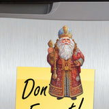 Juego de 6 imanes decorativos de madera de Papá Noel de G. Debrekht - Decoración navideña de Papá Noel y muñeco de nieve - 8090032G-S6