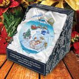 Adorno de cristal "Sueño de cuento de hadas invernal", edición limitada, de G. DeBrekht - Decoración de muñeco de nieve de Papá Noel - 73831-1