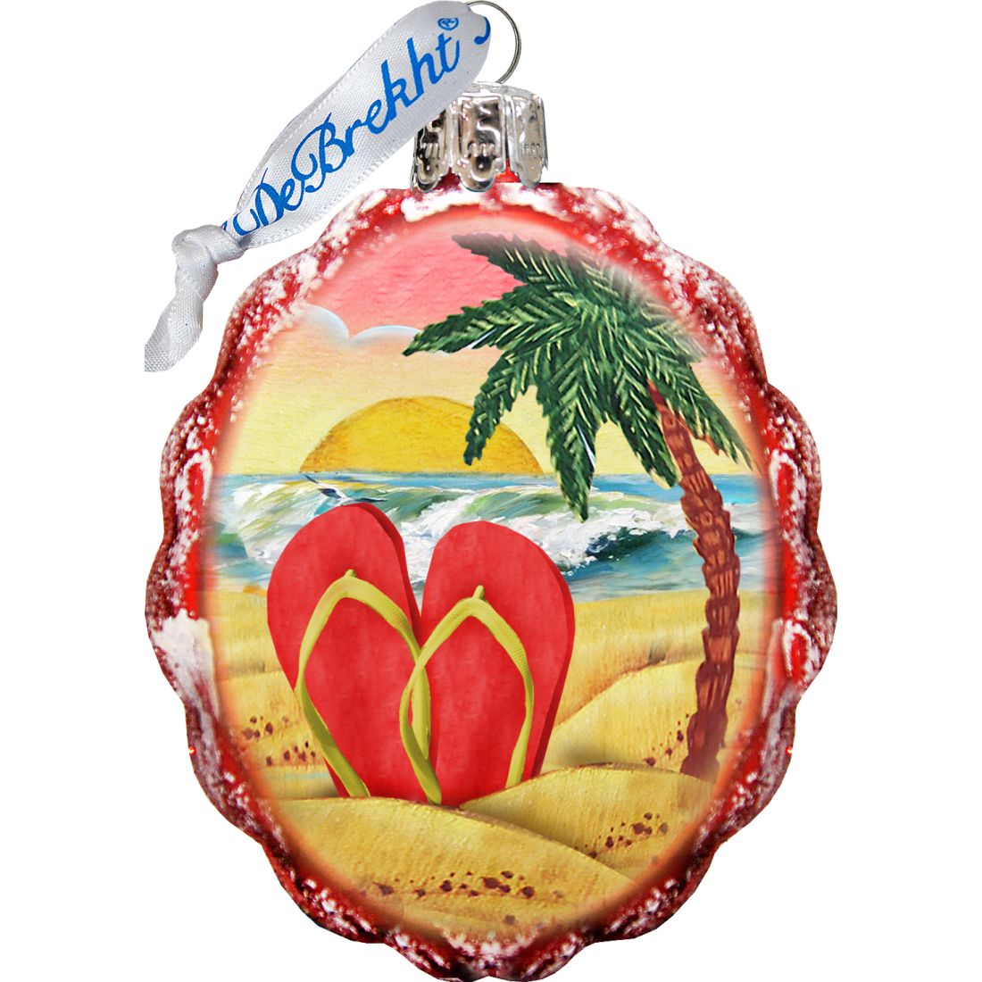 Adornos navideños de vidrio de mercurio (juego de 3) de G. DeBrekht - Decoración navideña costera - 770130S3