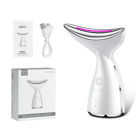 EMS Microcurrent Neck Face Beauty Device With 3 Colors LED Photon Therapy Skin Tighten Reduce Double Chin Face Lifting Devices - Lootquake
