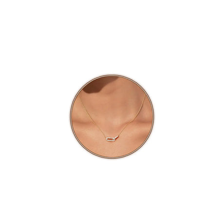 Airmb Gold Necklace Dainty Diamond Necklaces Simple 18K Gold Plated Paperclip Pendant Choker Necklaces Cute Gold Cubic Zirconia Open Oval Choker Necklaces Trendy Gold Jewelry for Women - Lootquake