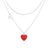 Linawe Silver Red Heart Pendant Necklace Layered Chain Choker Necklaces for Women Trendy Stainless Steel Stacked Necklaces Y2K Preppy Double Heart Jewelry Lover Necklace - Lootquake