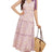 A Line Floral Long Dresses for Women Flowy Summer V Neck Sun Dresses Casual Sleeveless Bow Swing Vacation Dresses Purple M - Lootquake