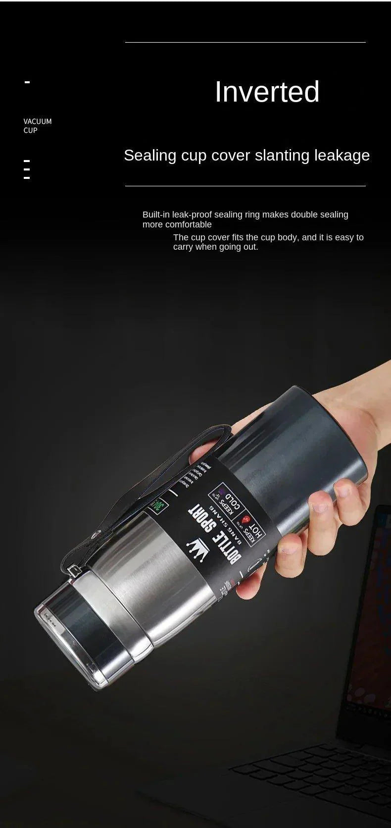 1L Thermal Water Bottle Keep Cold and Hot Thermos for Water Tea Coffee Vacuum Flasks Stainless Steel Thermos Bottle