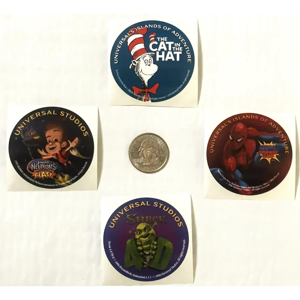 Nostalgic Universal Studios Stickers with Iconic Characters 2006