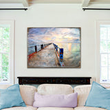 Arte mural costero de madera Soules Pier Wood de Nature Wonders - Decoración costera con vida marina - 95273B