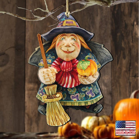 Halloween Witch Wooden Ornaments by G. DeBrekht - Thanksgiving Halloween Decor - 8158412-2