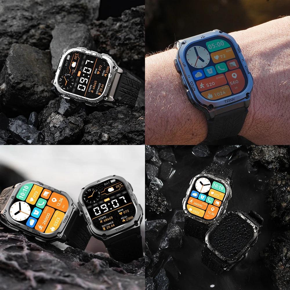 2024 KOSPET TANK M3 Smartwatches For Men Women Rugged Smart Watch 480mAh AOD Bluetooth Fitness Electronic Digital AMOLED Watches