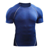 2025 Compression T Shirt Men Summer Sportswear Running T-shirt Elastic Quick Dry Sport Tops Tee Athletic Gym Workout Shirts Men