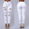 2025 Women's Stretch Skinny Ripped Hole Washed Denim Jeans Female High Waist Pencil Y2k Pants Jeans Ladies Casual Trousers Pants