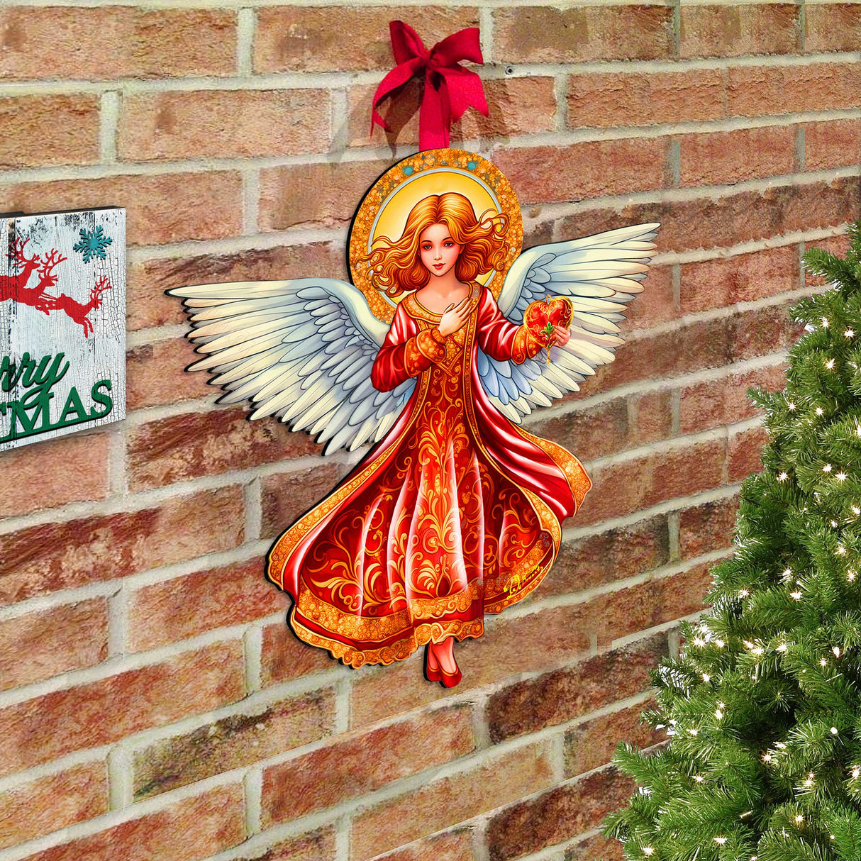 Angel with Love Holiday Door Decor by G. Debrekht - Nativity Holiday Decor - 8652816H