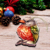 Enchanted Forest Bird Wooden Ornaments by G.Debrekht - Wildlife Holiday Decor - 8710005-3
