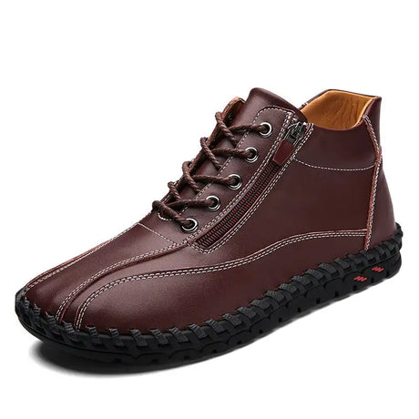 Autumn And Winter Mid-top Work Shoes Side Zipper Casual - Lootquake