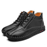 Autumn And Winter Mid-top Work Shoes Side Zipper Casual - Lootquake
