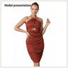 Women's Halter Sleeveless Solid Color Dress - Lootquake