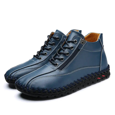 Autumn And Winter Mid-top Work Shoes Side Zipper Casual - Lootquake
