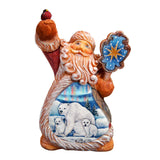 Figura navideña de oso polar de Papá Noel, esculpida y pintada a mano por G. DeBrekht - Decoración navideña con temática de vida silvestre - 661512
