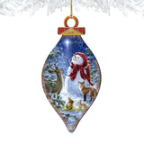 Adornos de madera de muñeco de nieve y cielo de Gelsinger - Decoración navideña de Papá Noel y muñeco de nieve - 8041149-1801