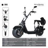 Patinete eléctrico de batería de litio de 60 V, 1500 W y 2000 W con neumáticos anchos de American Warehouse 