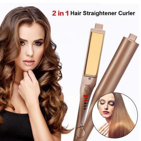 2-in-1 Hair Straightener and Curler: Suitable for Wet and Dry Hair