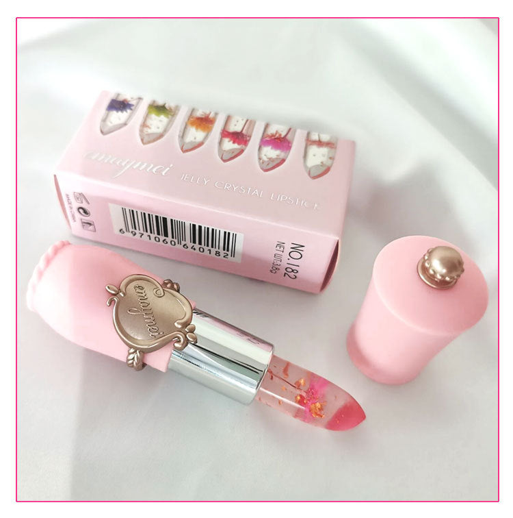 Dried Flower Jelly Lip Balm Lipstick Transparent Waterproof Crystal Lip Oil Hydrating Lip Gloss Plumper Clear Lip Plumper Makeup