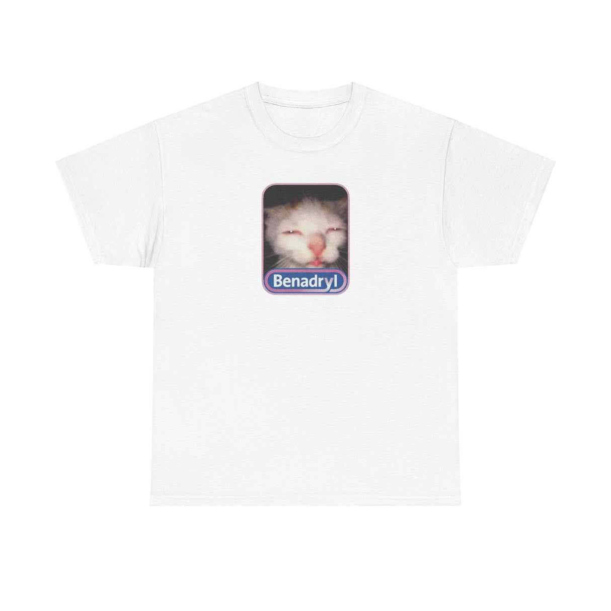 Benadryl Meme Cat T-Shirt – Funny Cat Meme Shirt for Internet Humor Fans