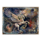 Unicorn Pegasus Fantasy Wooden Wall Art by Josephine Wall - Fantasy Decor - 852140-JW