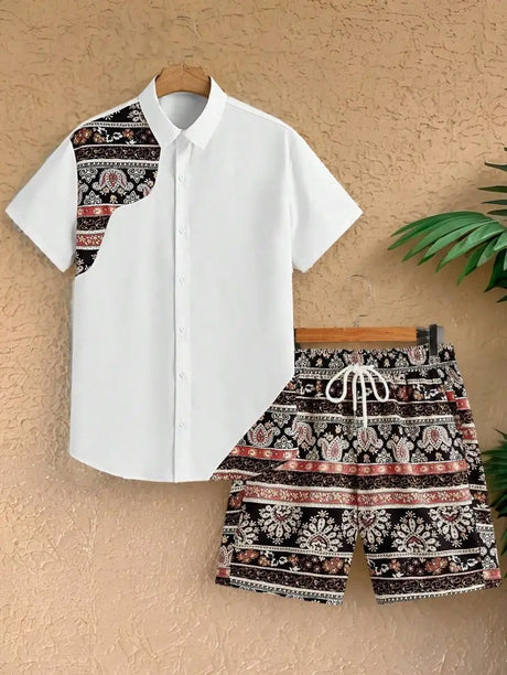 3D Digital Printing Men's Casual Loose Shirt Shorts - Lootquake