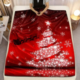 1pc Christmas Throw Blanket - Reindeer and Christmas Trees Printed, Soft, Cozy, Holiday-Themed, Versatile Throw for Couch, Bed, Sofa, Office, Camping, Indoor and Outdoor Use
