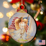 Adornos de madera de ángel americano de Gelsinger - Decoración navideña para la Natividad - 8021021-0107