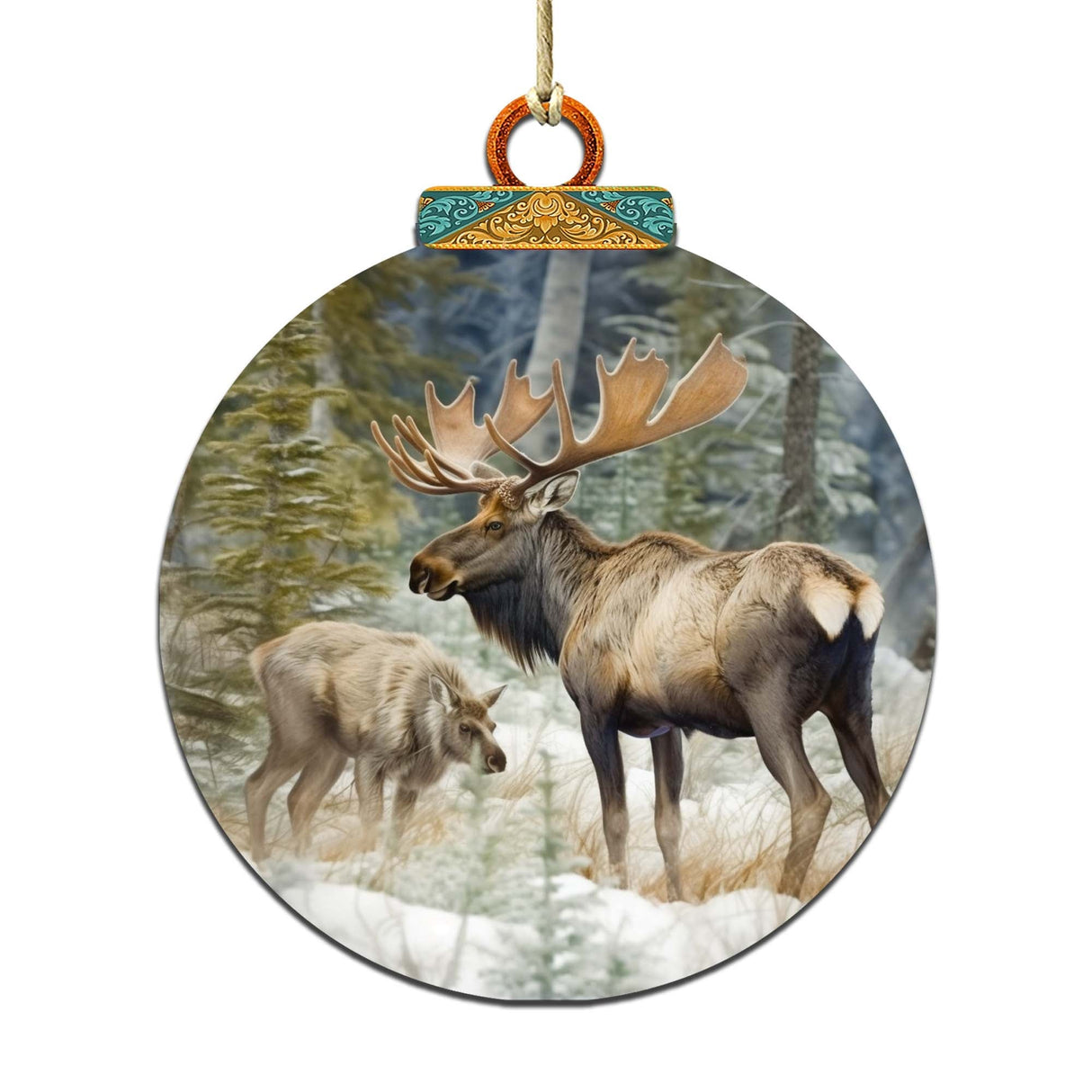 Elk in the Wilderness Wooden Ornaments by G.Debrekht - Wildlife Holiday Decor - 870055