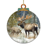 Elk in the Wilderness Wooden Ornaments by G.Debrekht - Wildlife Holiday Decor - 870055